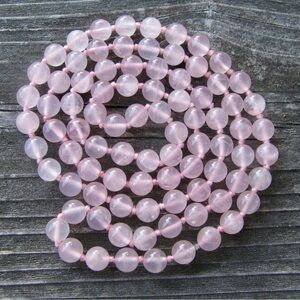 Vintage Rose Quartz Crystal Necklace